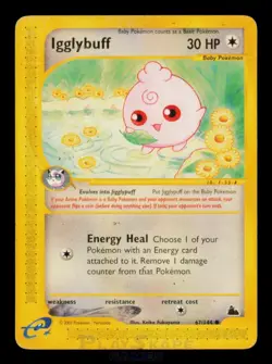 Pokemon Card Igglybuff 67/144 Skyridge Common Vintage MP 2003 - Image 1