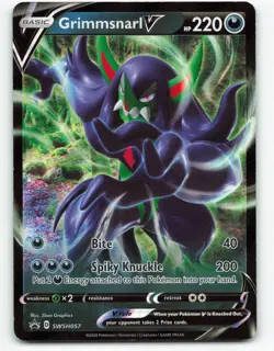 2020 Pokemon, Sword & Shield Promos, #SWSH57 Grimmsnarl V, Holo Black Star Promo - Image 1