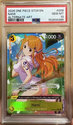 2026 ONE PIECE STARTER DECK ST29-EGGHEAD ALTERNATE ART #008 NAMI PSA 10 - Image 1