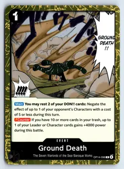 Ground Death OP14-096 One Piece The Azure Sea's Seven Foil Rare Near Mint - Image 1