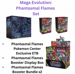Phantasmal Flames: Pokemon Center ETB + Booster Box + Booster Bundle x2 PREORDER - Image 1