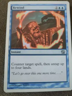MTG Rewind 8th Edition 8ED 96 Uncommon Blue Instant Counter Spell Untap Lands LP - Image 1