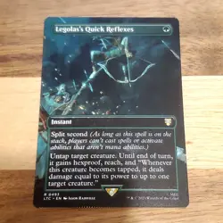 1x Legolas's Quick Reflexes, Borderless Art, LOTR, Minor Crimp Misprint, MTG - Image 1