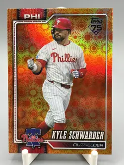 🔥 2026 Topps Series 2 Orange Sun Holo Foil Parallel Kyle Schwarber Phillies MLB - Image 1