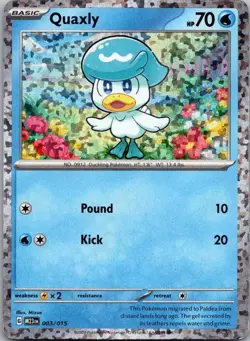 Quaxly 003/015 holo Promo McDonald's Collection 2023 Pokemon Holo Lightly Played - Image 1
