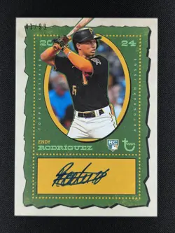 Endy Rodriguez 2024 Topps Brooklyn Collection White RC ROOKIE AUTO 41/99 PIRATES - Image 1