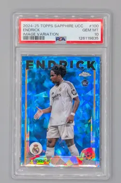 2024-25 Topps Chrome Sapphire Endrick Image Variation RC PSA 10 - Image 1