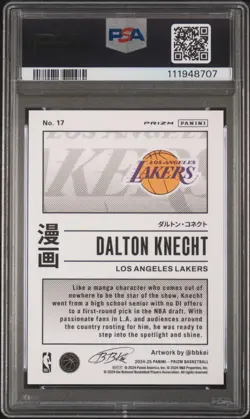 2024 Prizm Manga Dalton Knecht #17 PSA 10 - Image 2