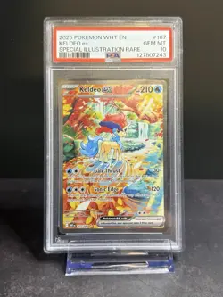 2025 POKEMON WHT EN-WHITE FLARE SPECIAL ILLUSTRATION RARE #167 KELDEO EX PSA 10 - Image 1