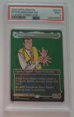 PSA 9 Peter Parker Borderless FOIL Spider-Man Magic the Gathering MTG - Image 2