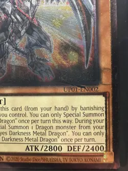 Yu-Gi-Oh! Red Eyes Darkness Metal Dragon UP01-EN002 NM Error Ink Overprint - Image 5