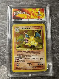 Charizard 4/102 Holo Base Set 1999 ACE 1 (Poor) Graded Pokemon Card - Image 1