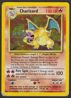 Pokemon Charizard 4/102 Holo 1999-2000 4th Print Base Set - Image 1