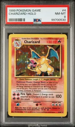 Charizard Holo 4/102 PSA 8 Base Set Pokemon - Image 1