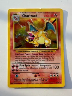 Pokemon TCG Charizard 4/102 Base Set Holo Rare Holo ENG 1999 120 HP Arita - Image 1