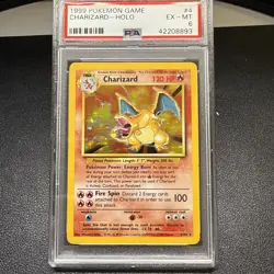 1999 Pokemon Base Set Charizard Holo #4/102 PSA 6 EX-MT Unlimited WOTC Vintage - Image 1