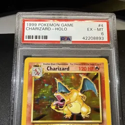1999 Pokemon Base Set Charizard Holo #4/102 PSA 6 EX-MT Unlimited WOTC Vintage - Image 2
