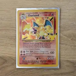 Pokemon TCG Base Set Charizard 4/102 Holo Rare 25 Year Anniversary English - Image 1