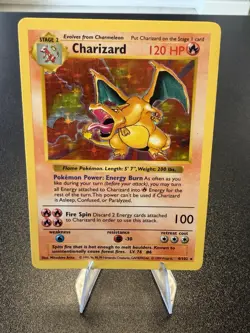 Charizard 4/102 Base Set Shadowless Pokemon Unlimited Holo HP Mitsuhiro Arita - Image 1