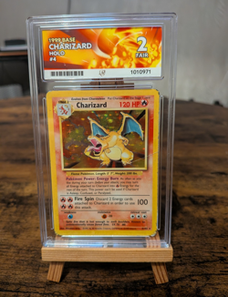 Charizard Base Set 1999 Holo 4/102 Pokemon TCG English Ace Grading 2 - Image 1
