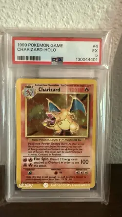 Charizard 4/102 Base Set Holo Rare Pokemon PSA 5 - Image 1