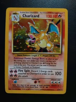 Pokemon TCG Base Set (Unlimited) Charizard 4/102 Holo Rare LP - Image 1