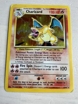 Charizard 4/102 Base Set Holo Rare Vintage 1999 Pokemon Card Unlimited *DAMAGED - Image 1