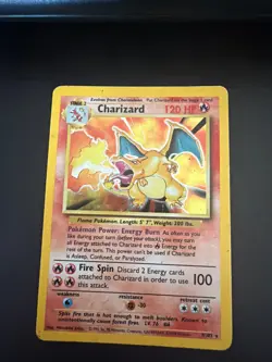 Pokemon Charizard 4/102 Holo WOTC Wizards Vintage Base Set Artwork Rare HP120 - Image 1