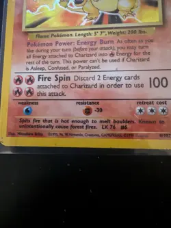 Pokemon Charizard 4/102 Holo WOTC Wizards Vintage Base Set Artwork Rare HP120 - Image 3
