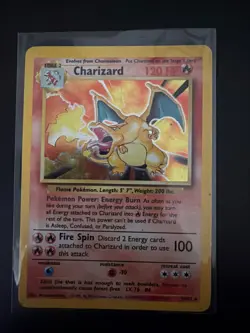 Pokemon Charizard 4/102 Holo WOTC Wizards Vintage Base Set Artwork Rare HP120 - Image 4