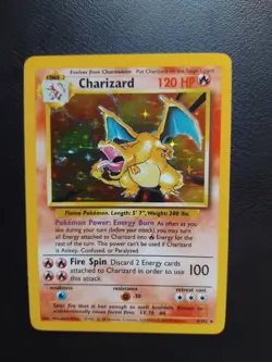 Pokemon TCG Charizard Base Set Holo Unlimited Rare Card 4/102 LP/NM condition - Image 1
