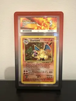 Pokemon TCG Base Set Unlimited Charizard Holo Card 4/102 1999 Edition ACE 5 EX - Image 1