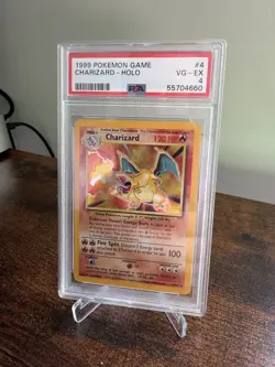 Pokemon TCG Charizard Base Set Holo Card 4/102 PSA 4 VG-EX Condition - Image 1