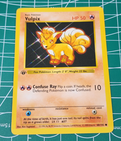Wizards Vulpix Shadowless 1st Edition Common 68/102 Base Set LP - Image 1