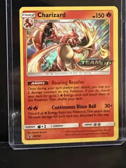 Pokemon TCG Charizard SM158 Team Up Stamped Prerelease Black Star Promo Card - Image 1