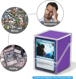 Card Deck Case, Deck Box with 100 Pack Card Sleeves and Divider, Standard Clear - Image 2