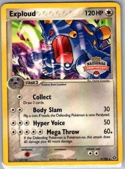 Exploud - 3/106 (National Championships) 003/109 Non Holo - Pokemon Card - NM - Image 1