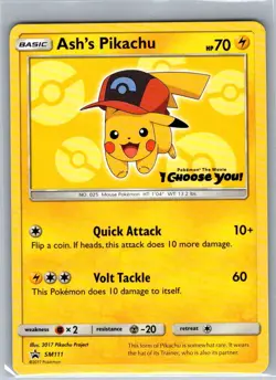 Ash's Pikachu - SM111 Non Holo SM Promos - Pokemon Card - NM - Image 1