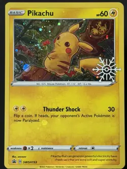 SWIRL 🌀 Pikachu - (Holiday Calendar) SWSH153 SWSH: Sword & Shield Promo Cards - Image 1