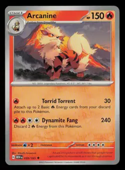 Arcanine SV: Scarlet & Violet 151 #059/165 Uncommon Pokemon Card - Image 1