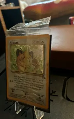 2000 Pokemon Meowth #10 Black Star Promo Game Boy Holo - FACTORY SEALED - Image 3