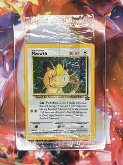 2000 Pokemon Meowth #10 Black Star Promo Game Boy Holo - FACTORY SEALED - Image 1