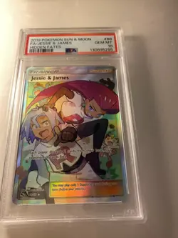 PSA 10 Jessie & James 68/68 Hidden Fates Full Art Holo Graded Pokemon Card - Image 1