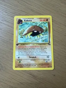 Pokemon TCG Kabuto 50/62 Fossil 1st Edition WOTC 1999 - Image 1