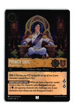 PRINCE ERIC URSULA'S GROOM 22/204 COLD FOIL DISNEY LORCANA NM - Image 1