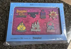 D23~Exclusive Disneyland 70th Anniversary Legacy Pin Set Limited Edition 7 Pins - Image 1