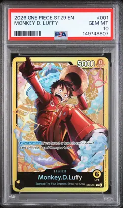 PSA 10 2026 ONE PIECE STARTER DECK ST29 EGGHEAD 001 MONKEY D. LUFFY - Image 1