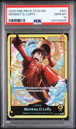 PSA 10 2026 ONE PIECE STARTER DECK ST29 EGGHEAD 001 MONKEY D. LUFFY - Image 1
