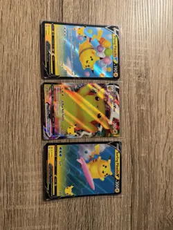 Nintendo Pokemon TCG Celebrations Pikachu Promo Holo Lot: Flying V/VMAX/Surfing - Image 1
