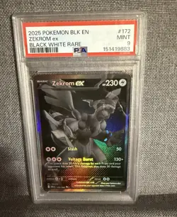 ZEKROM EX | 2025 POKEMON | BLACK BOLT #172/086 | BLACK WHITE RARE | PSA 9 | ENG - Image 2